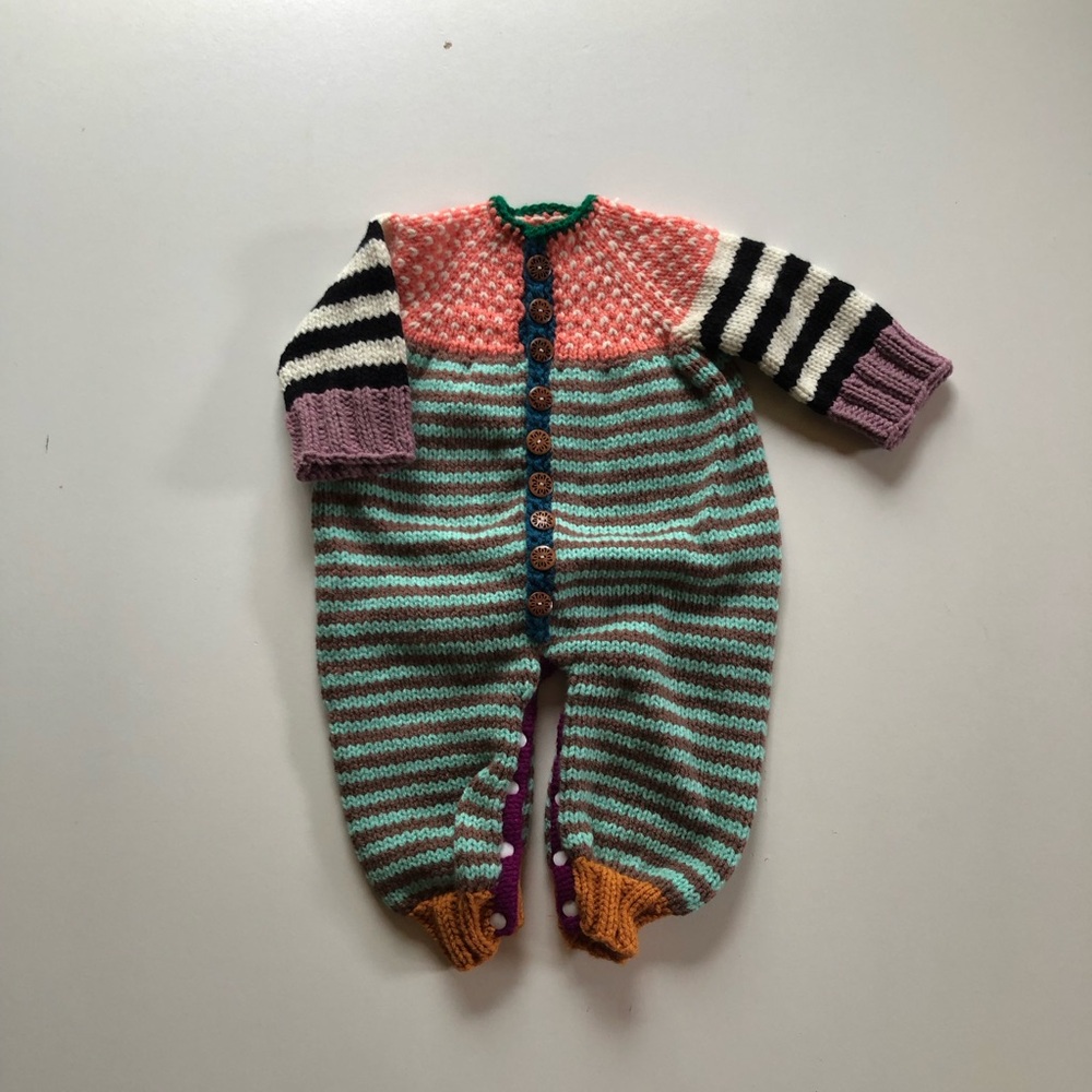 Hand knit romper